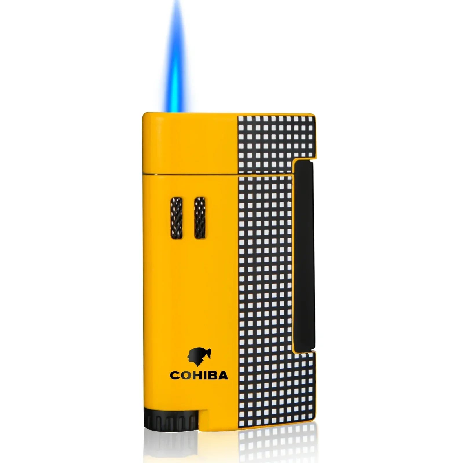 Cohiba Cigar Lighter with Punch Windproof Jet Flame Cigarette Lighter Refillable Butane Lighters Smoking Tool Accessories