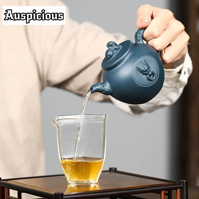 290ml Creativity Yixing Purple Clay Teapot Raw Ore Azure Mud Home Tea Pot Zisha Filter Beauty Kettle Chinese Tea Set Accessories image 6