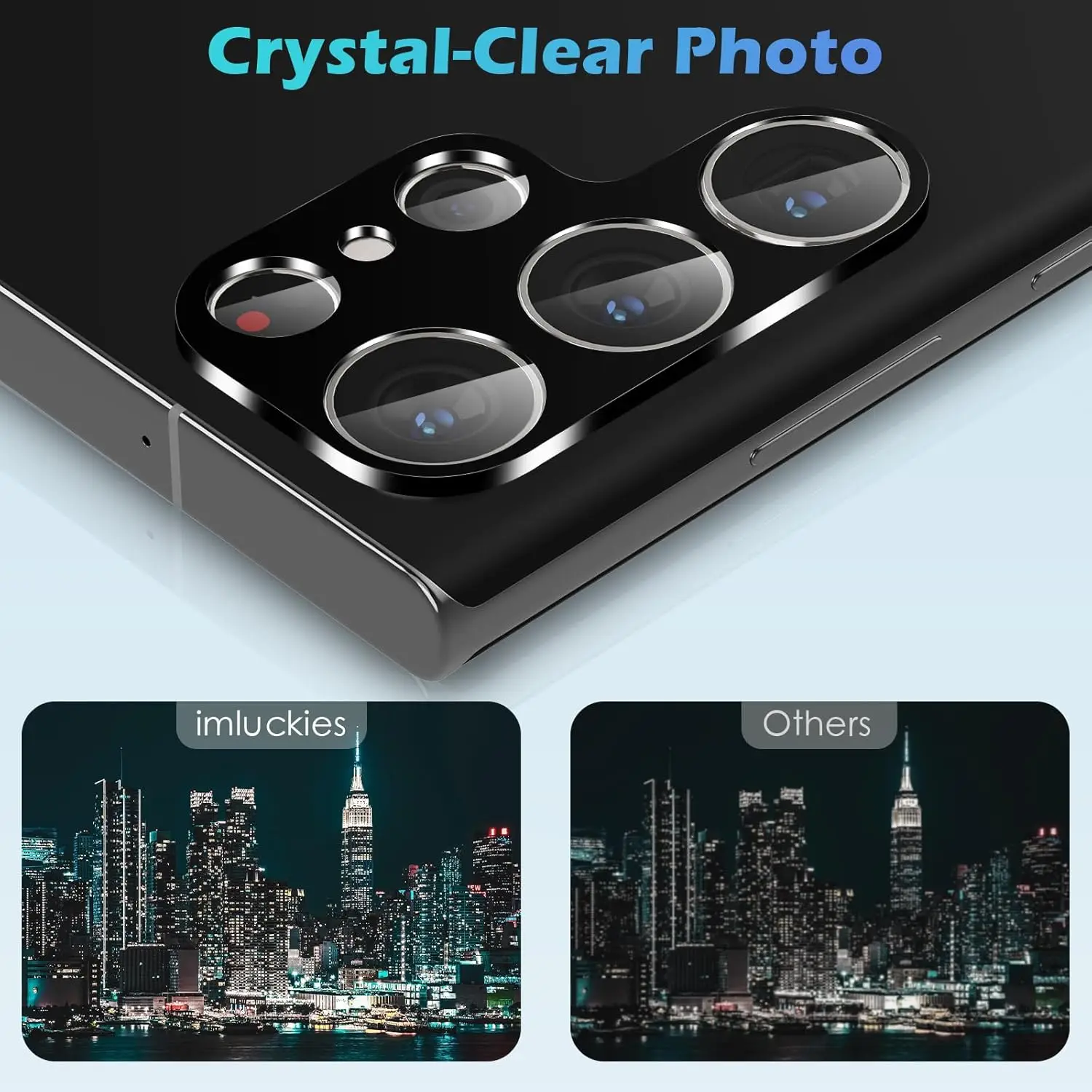 2/4 قطعة HD عدسة حامي فيلم لسامسونج غالاكسي S23 الترا/S24 الترا 5G 9H المضادة للخدش متوافق مع عدسة الكاميرا حماية