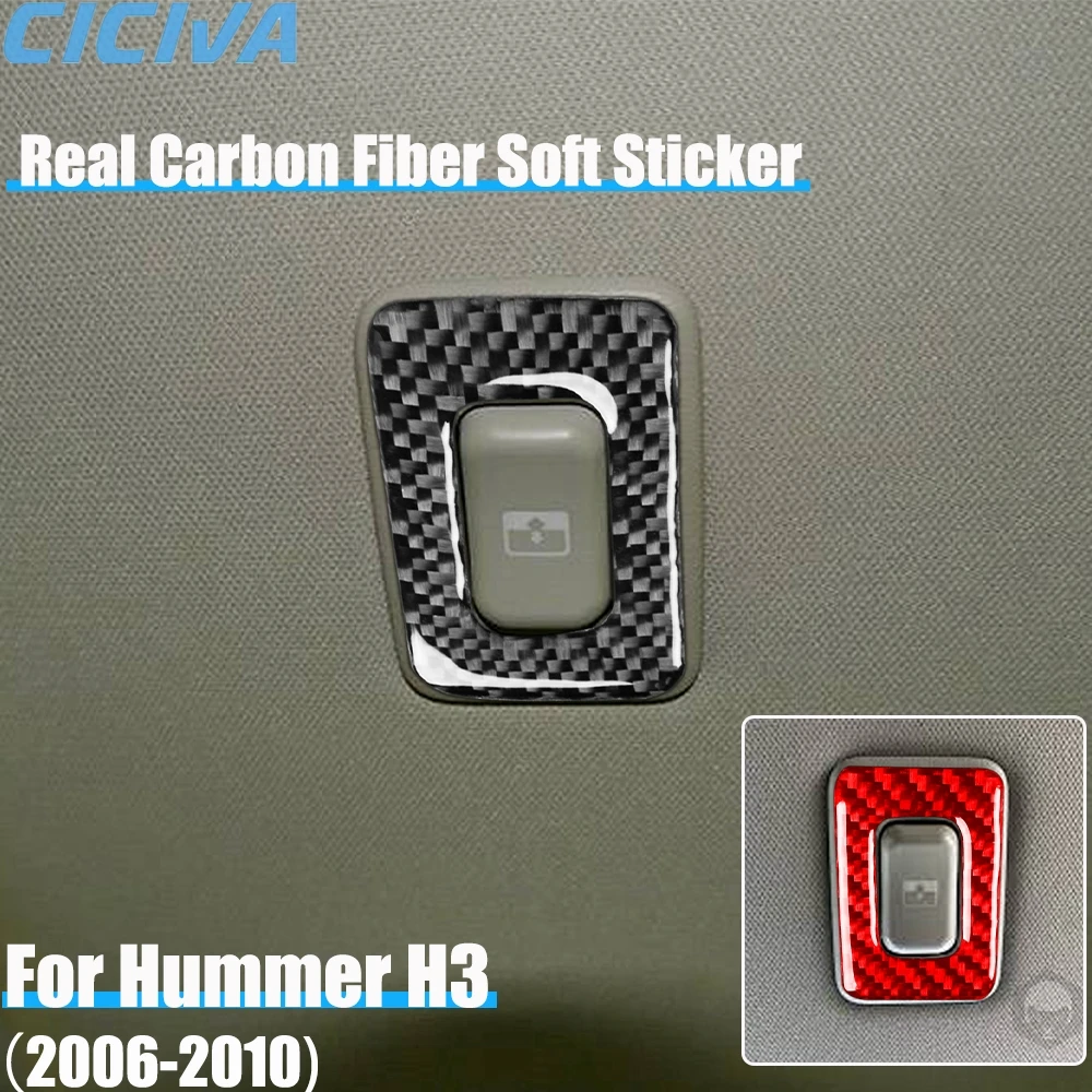 

Real Carbon Fiber Car Accessories Sunroof Switch Decorative Trim Cover Soft Sticker For Hummer H3 2006 2007 2008 2009 2010