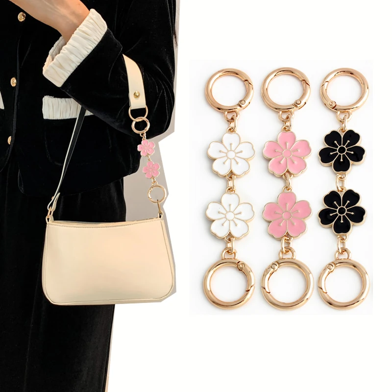 1PC Fashionable All-match Sakura Metal Crossbody Bag Decoration Extension Chain Wallet Shoulder Strap Extension Chain