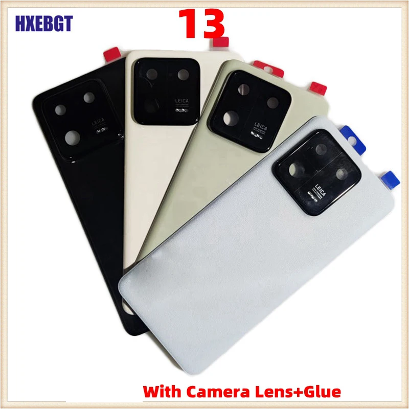 For Xiaomi 13 Back Cover Housing Door Rear Battery Cover Chassis With  Camera Lens + Glue Smartphone Repair Parts