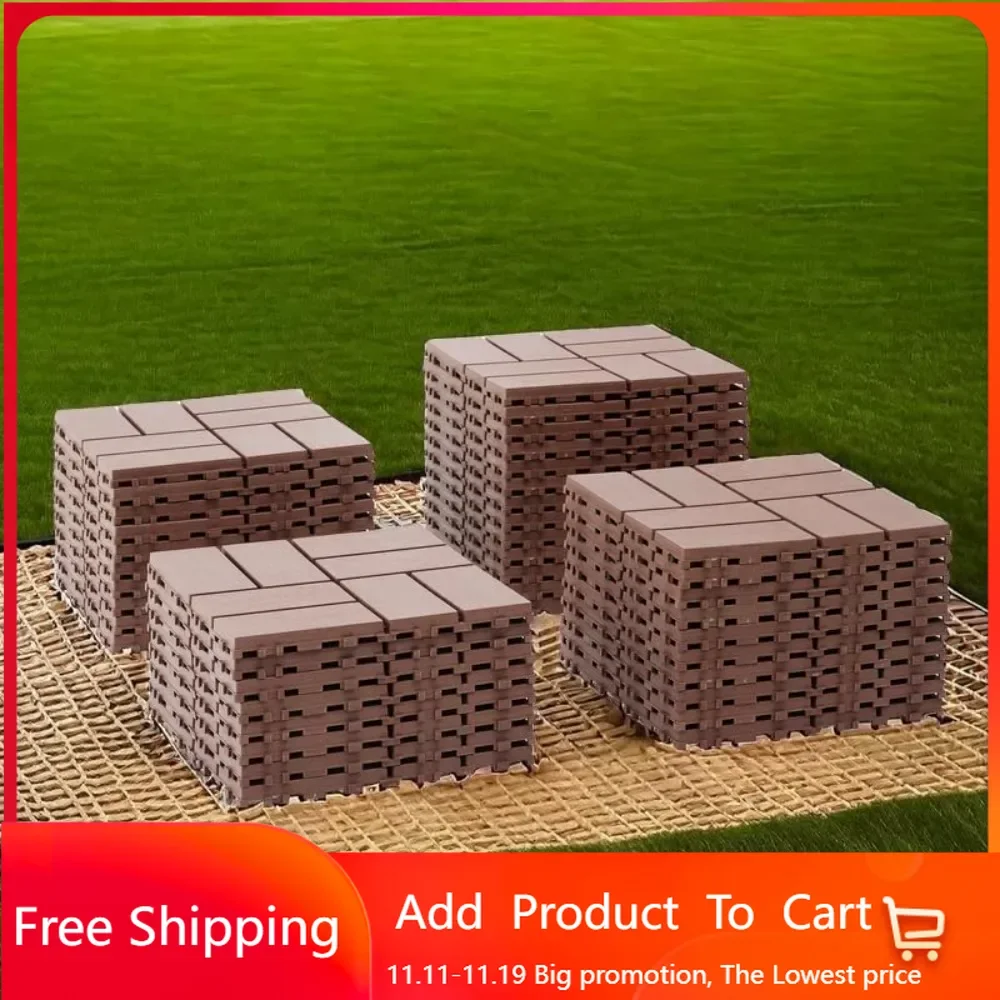 44 PCS Interlocking Deck Tiles Outdoor Waterproof All Weather, 12