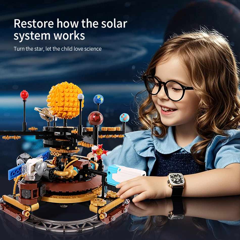 946 個のテクニカル太陽系回転地球と太陽ビルディングブロック科学実験教育レンガのおもちゃ子供のギフト