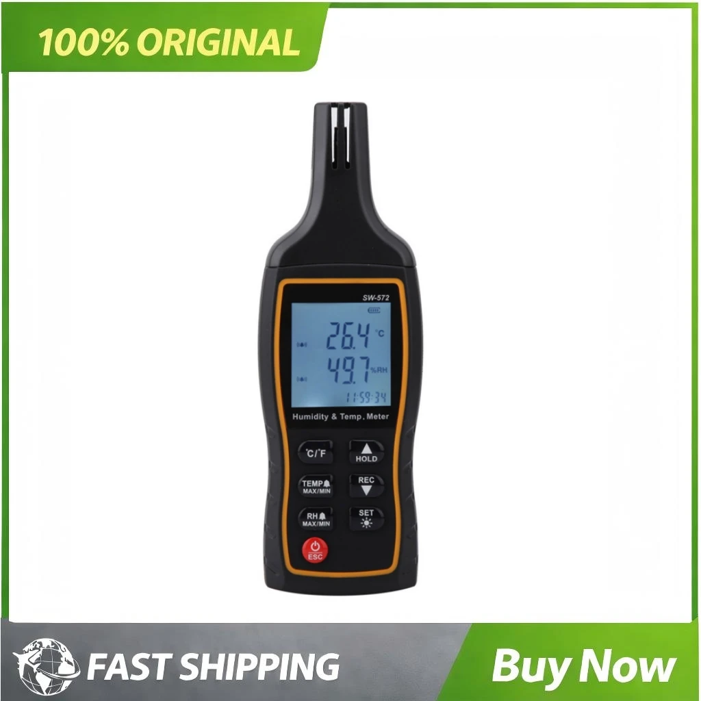 Handheld Digital Thermometer Hygrometer Digital Temperature Humidity Detector LCD Backlight Screen Measuring Tools ﻿