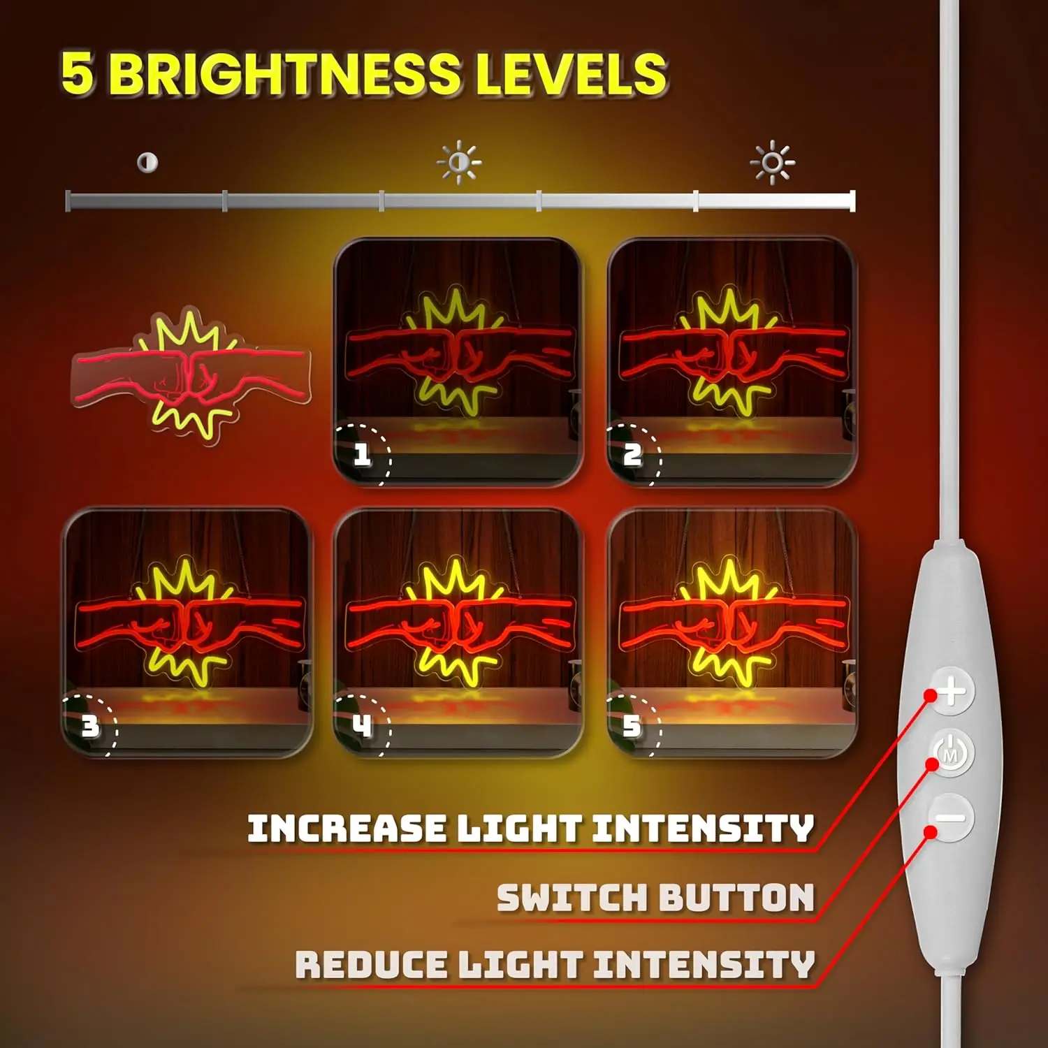 Neon Sign Fist Bump Dap, Lampu Neon untuk Dekorasi Dinding, Lampu Neon Ucapan untuk Kamar Tidur, Klub, Restoran, Toko, Dekorasi Pesta B