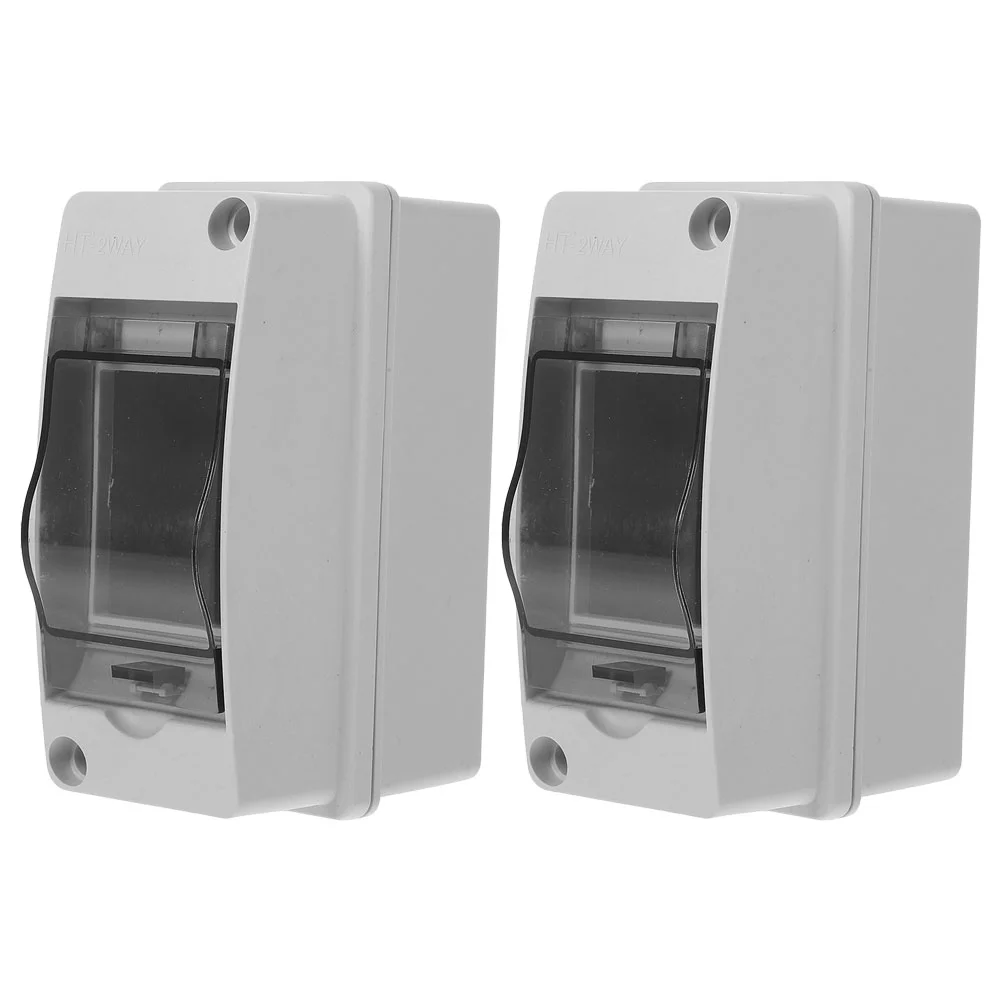 2 Pcs Way Distribution Box Electrical Boxes Consumer Unit Power Plastic Abs Weatherproof