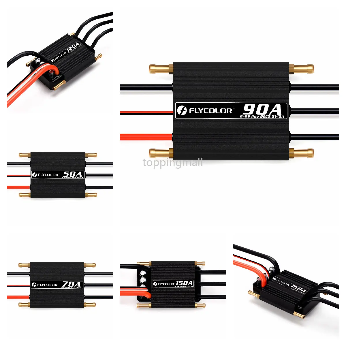 FlyColor FlyMonster 50A 70A 90A 120A 150A Dual-ways Watercooling Brushless Electronic Speed Controller ESC per RC Boat Model DIY