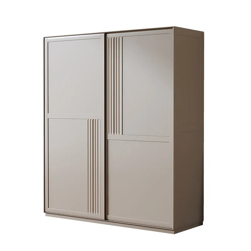 CX solid wood modern and simple, household bedroom small apartment two-door sliding door storage wardrobe