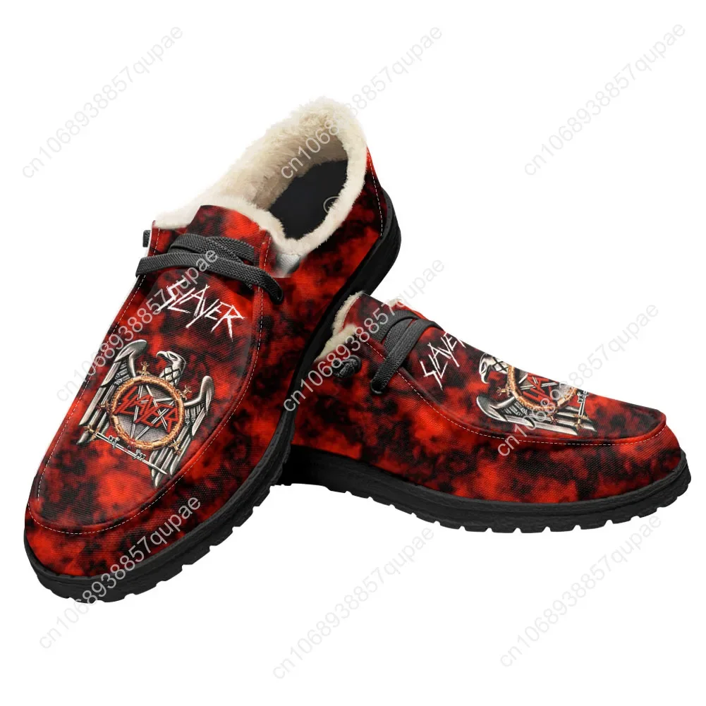 Slayer Heavy Metal Rock Band Horror Scary Fashion Plush Shoes Breathable Men Women Sneakers Lightweight Casual Shoe Custom Shoes