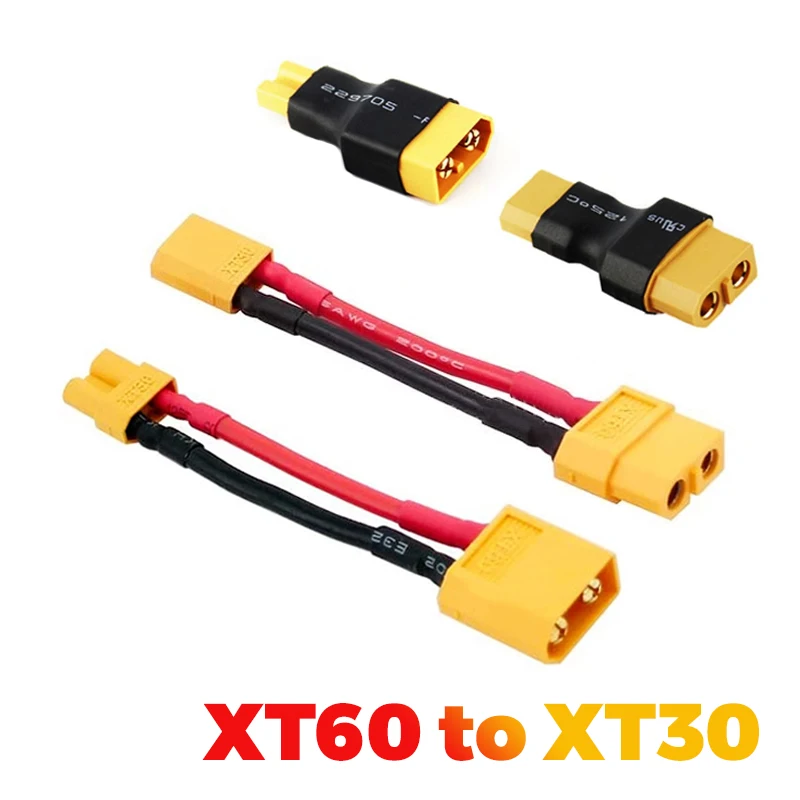 1pcs XT60 to XT30 Connector Adapter Male/Female Plug 10CM 16AWG Silicone Wire Cable for RC FPV Quadcopter CineLog35 Drone Parts