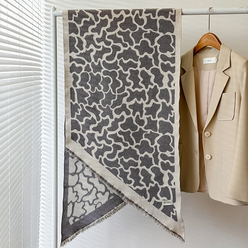 2025, neuer Design-Winterschal aus Kaschmir für Damen – eleganter, warmer Pashmina-Schal mit Leopardenmuster, Poncho und Bufanda – Detail 6