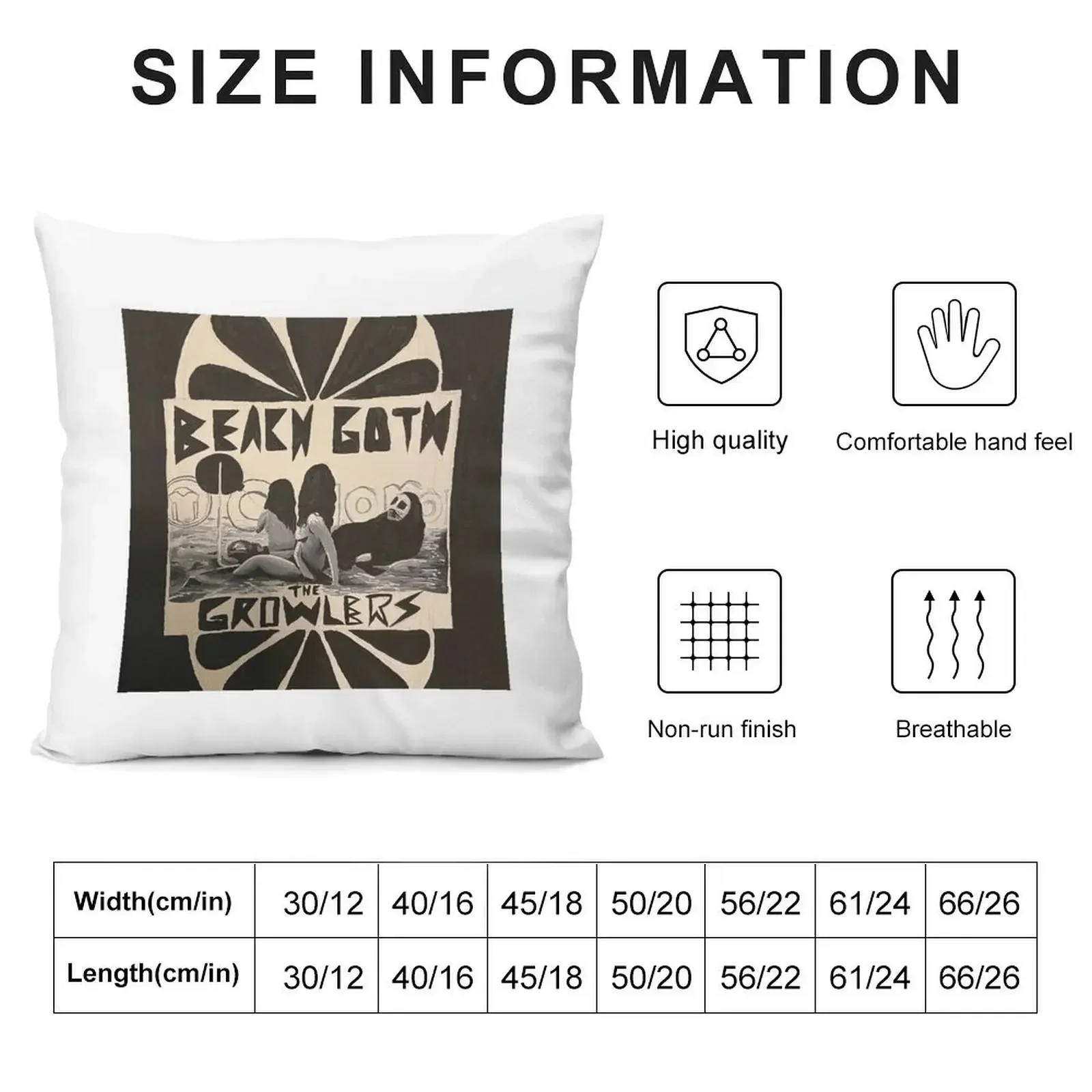 The Growlers Beach Goth Throw Pillow covers for pillows Christmas Pillow Cases Luxury Sofa Cushions pillow