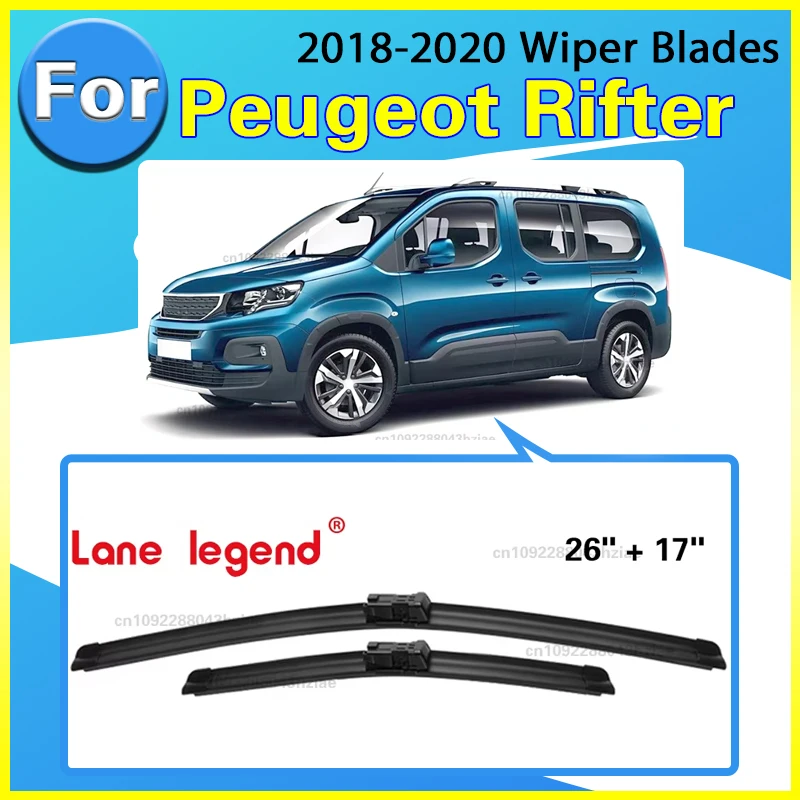 Für Peugeot Rifter 2018-2020 2019 Frontscheibenwischerblätter 2 Stück Windschutzscheiben-Fensterzubehör 26"+17"