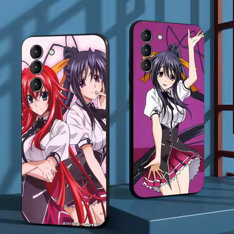 Beauty cool School DxD anime ins Phone Case For Samsung Galaxy S25 S24 S23 S22 S21 S20 Plus Ultra Note20 Soft Black