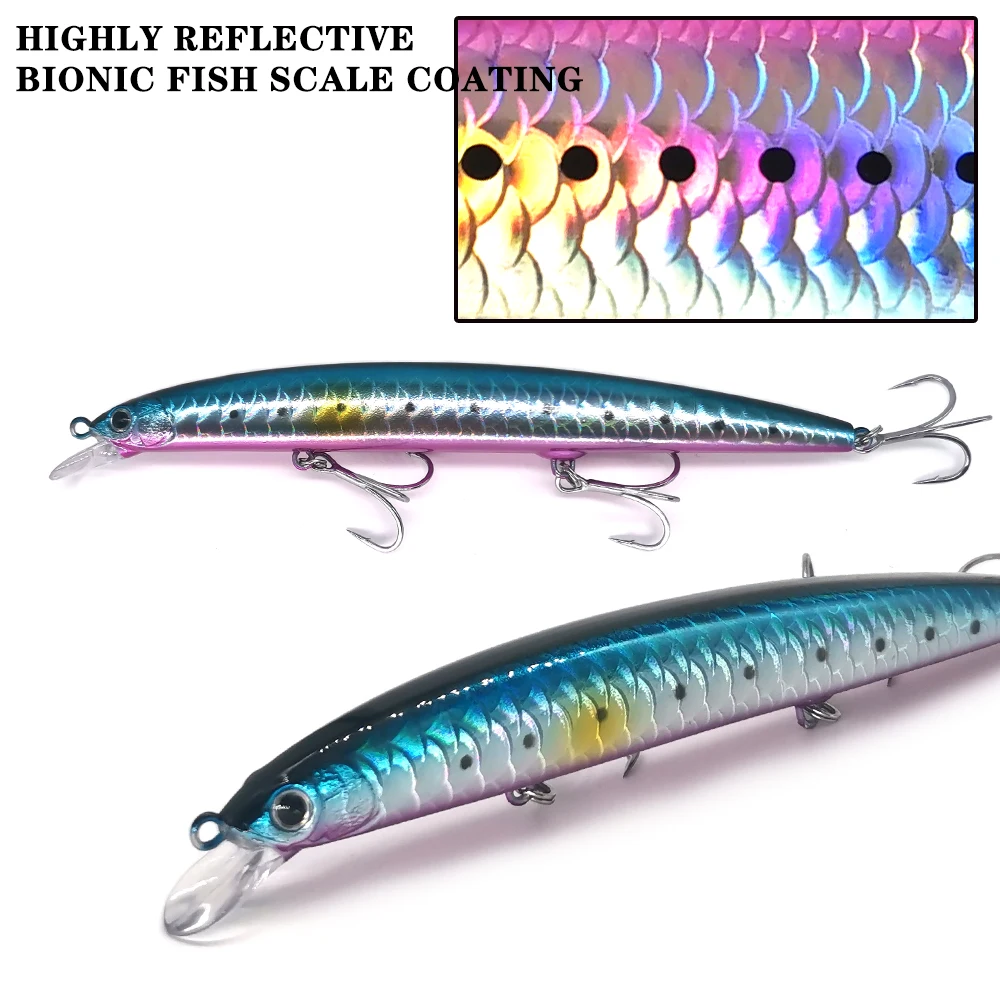 CASTFANATIC 24g 140mm señuelo Jerkbait Minnow de hundimiento lento AS140S cebo Artificial grande agua salada lubina pesca envío gratis