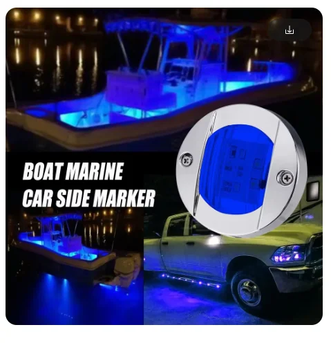 3 pollici 6 LED rotondi cromati LED marino montaggio su poppa ancoraggio luce di navigazione luci marine per barche impermeabili 6-2835-SMD 12V