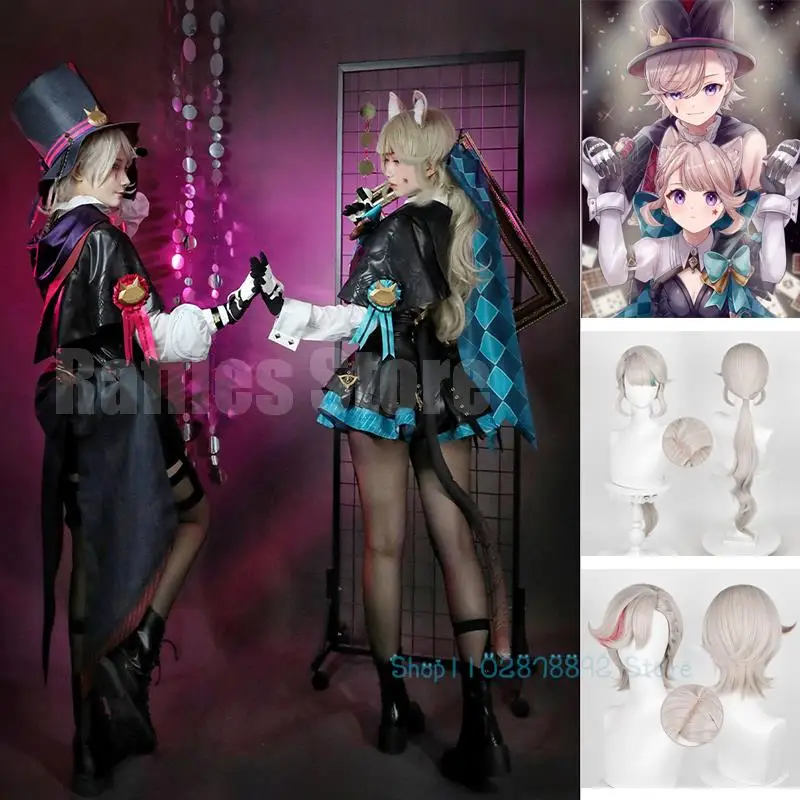 Genshin Impact Cosplay Lynette Lyney Cosplay Kostüme Perücke Fontaine Twins Zauberer Uniform Halloween Karneval Party Frauen Outfits