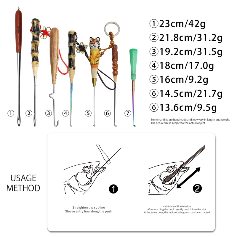 ZYZ Hook Remover Stainless Steel Decoupling Device Multi-style Fishing Hook Extractor Deep Throat Retractor Fishing Tool