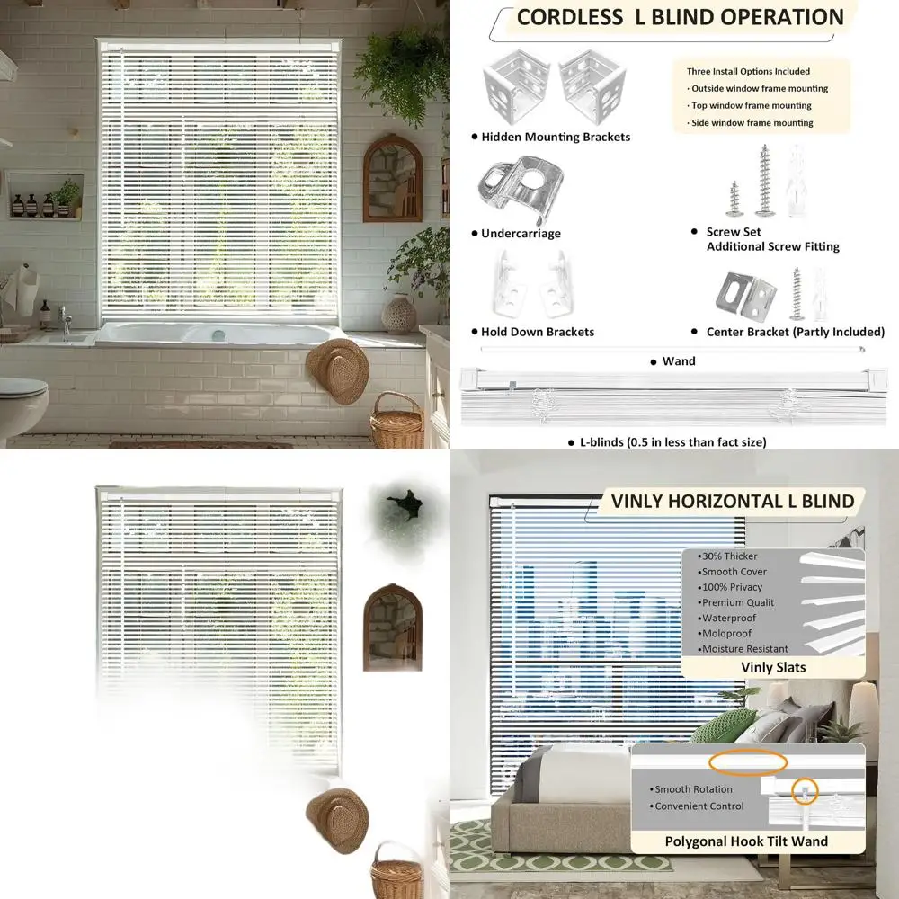 

Беспроводные виниловые мини-жалюзи мощностью 46 x 72 часа, 1 планка, белый горизонтальный абажур для окон, дверей, кемперов, фильтрация света, 1/2 меньше I