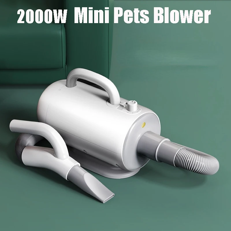 Pet Hair Drying Blower Cat Dog Dryer Pet Grooming 2000W Warm Wind Fast Blow-dryer For Small Medium Large Pet Heater Adjustable