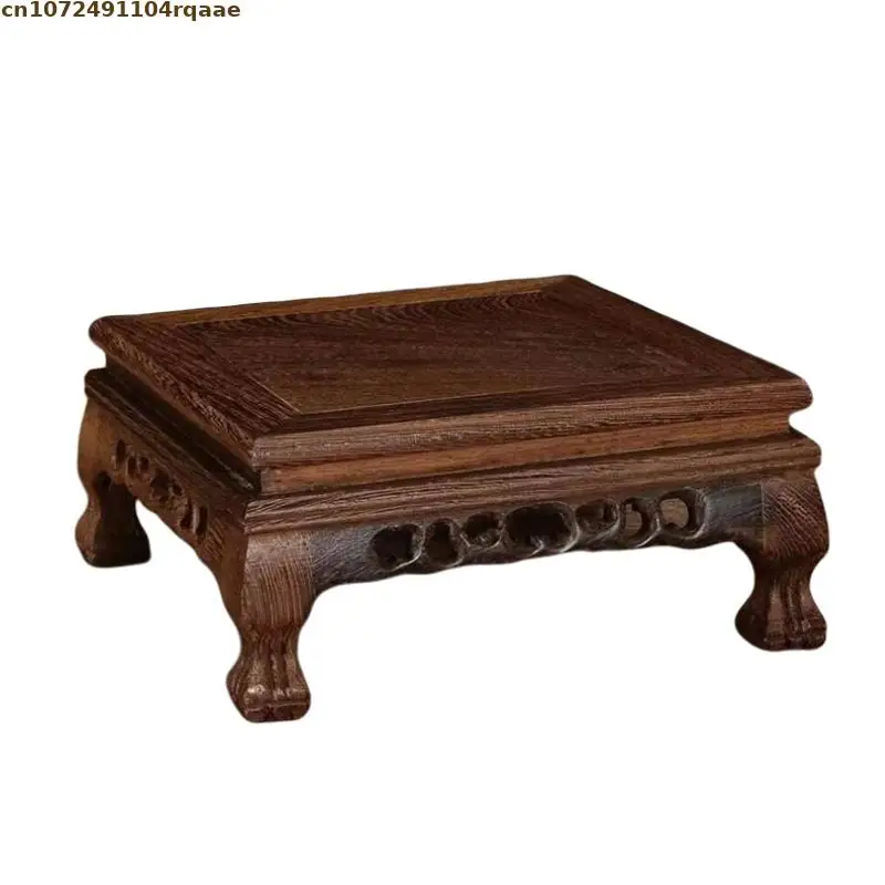 

Wooden Miniature Table Crafts Bonsai Plant Shelves Figurines Display Stand Vase Flower Pot Sorting Table Standing Flower Base