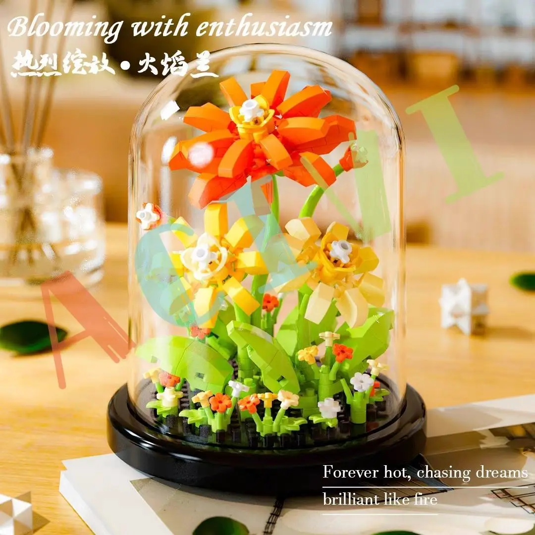 Diy Micro Flower Building Blocks Mini Bricks Particles Eternal Life Flowers Home Decoration Assembling Puzzle Toy Children Gift