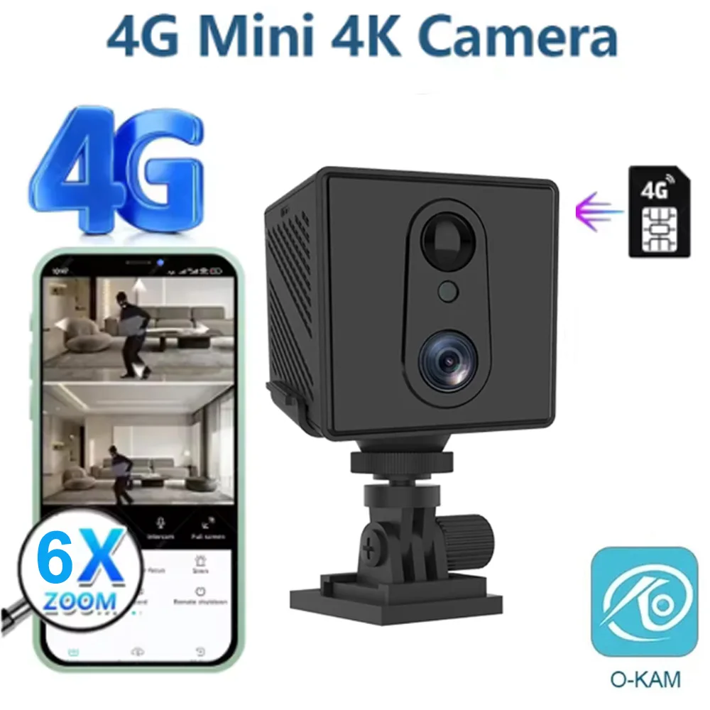 

UHD 5MP 4G SIM-карта наблюдения мини-камера безопасности перезаряжаемая 3000 мАч маломощная камера наблюдения для дома в помещении