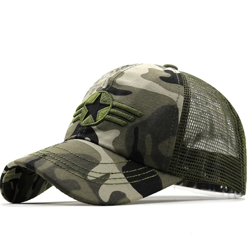 

Fashion Adjustable Unisex New Army Camouflage Camo Mesh Baseball Cap Casquette Hat Men Women Airsoft Tactical Hiking Desert Hat