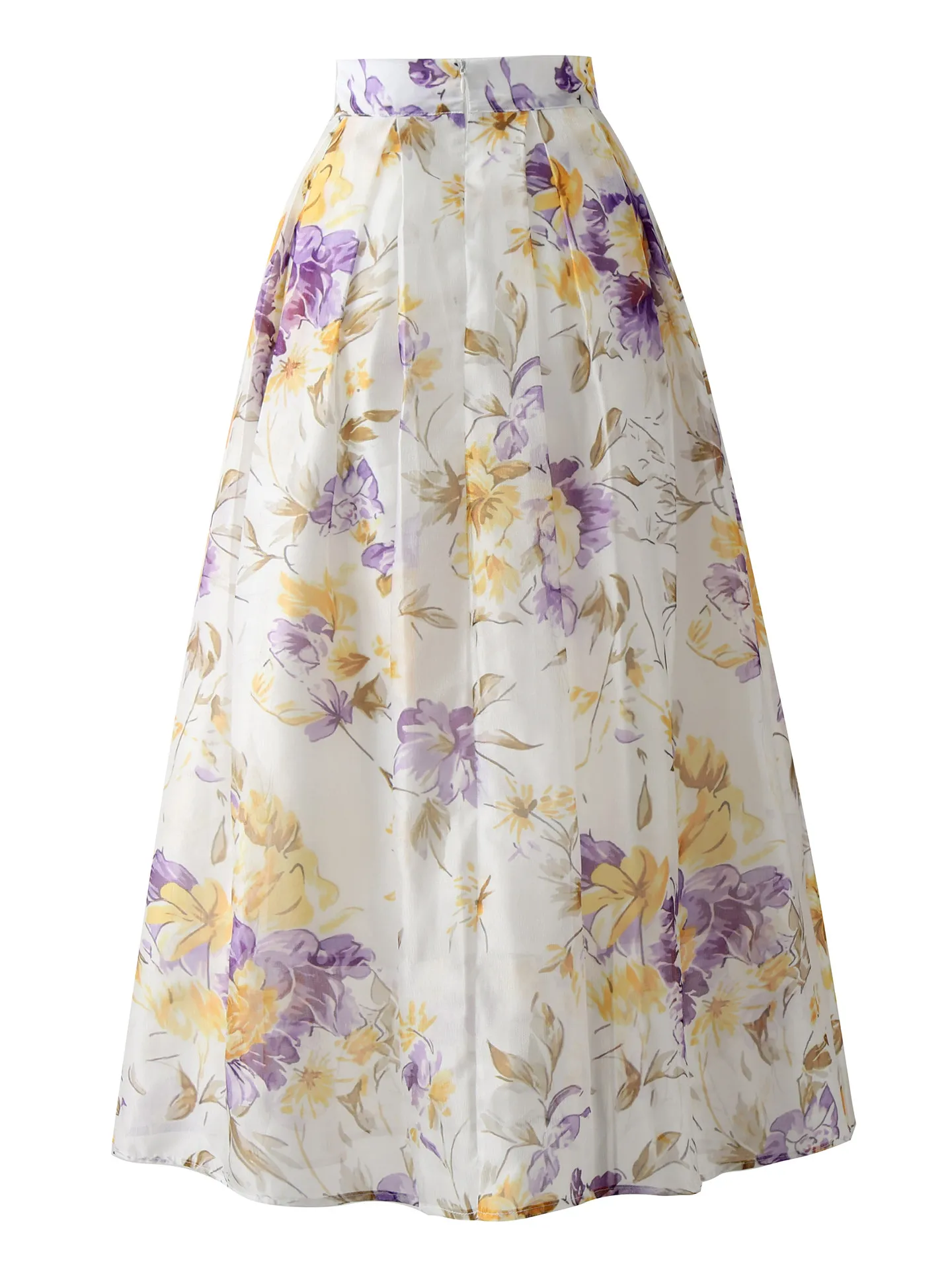 High Quality New Spring Summer Ultra Long Printed A-line Skirt Elegant High Waist All-match Women Bohemian Fairy Puff Skirts