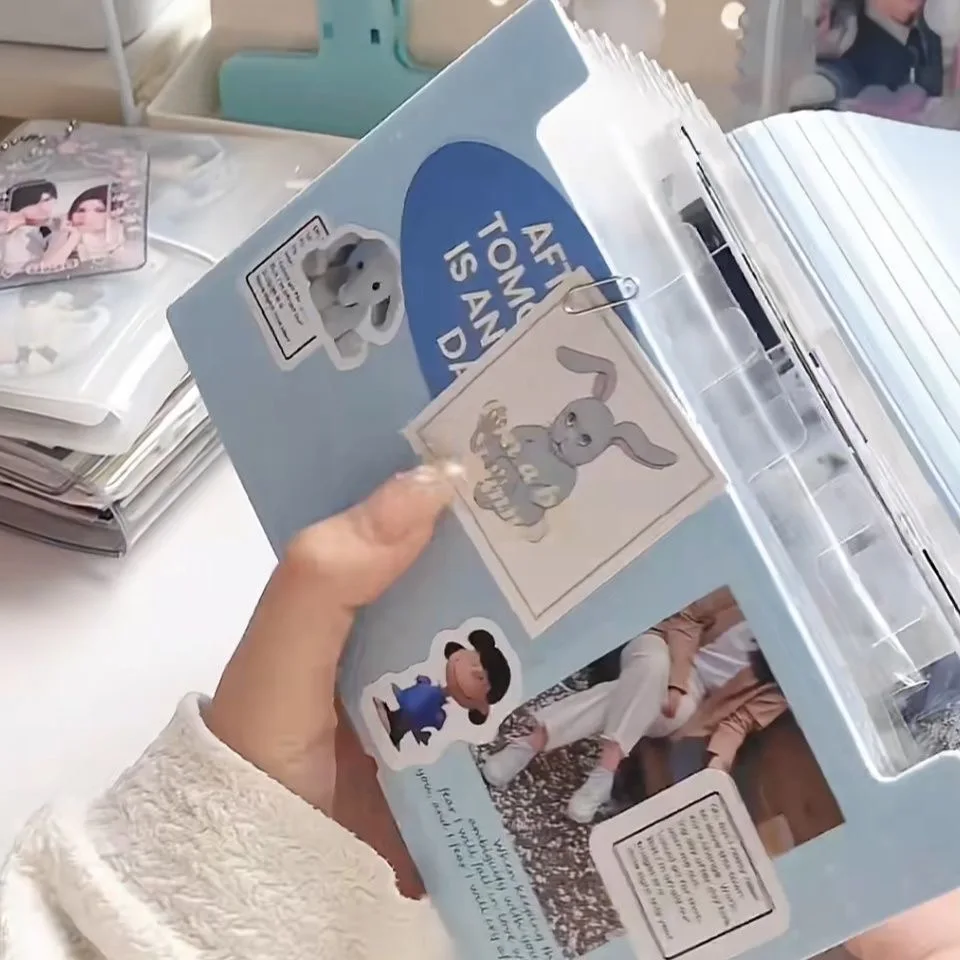 حقيبة أجهزة صغيرة مكونة من 12 طبقة ذات قيمة جمالية عالية A6 مجلد متعدد الطبقات شفافة إدراج تذكرة مشبك الجهاز ذات سعة كبيرة