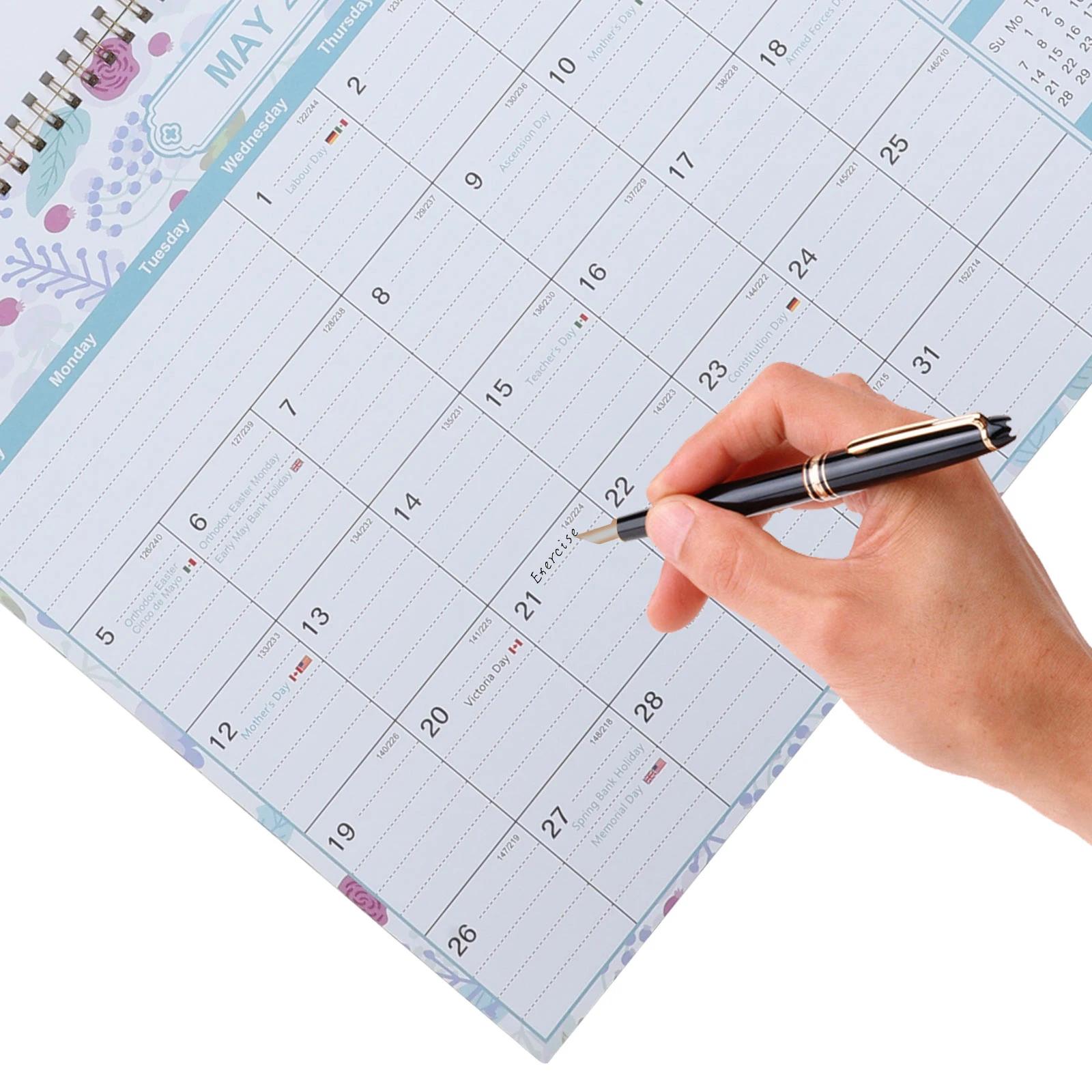 

18pcs 2024 Wall English Monthly Office Supply Paper Noting Calendar Household Wall Hanging Calendar For Home Office Use