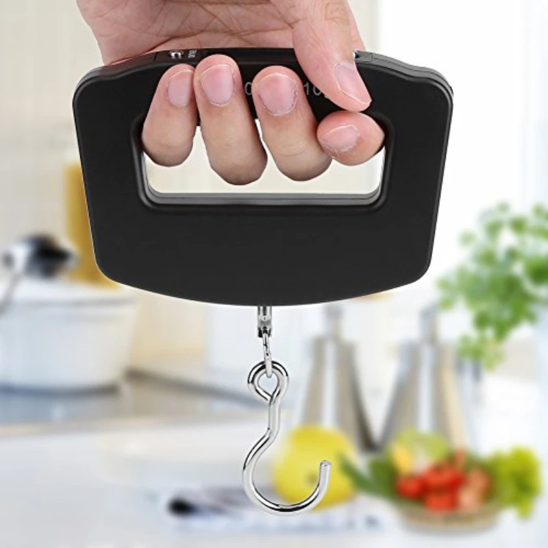 

Portable Digital Scale LCD Display Fish Weight Backlight Hanging Kitchen Scale Luggage Hook Suitcase Travel Weighing Scale 50KG
