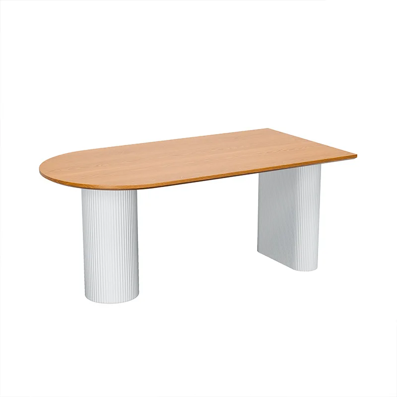 Household log wind semi-round dining table Small apartment B & B dining table Restaurant wall solid wood dining table
