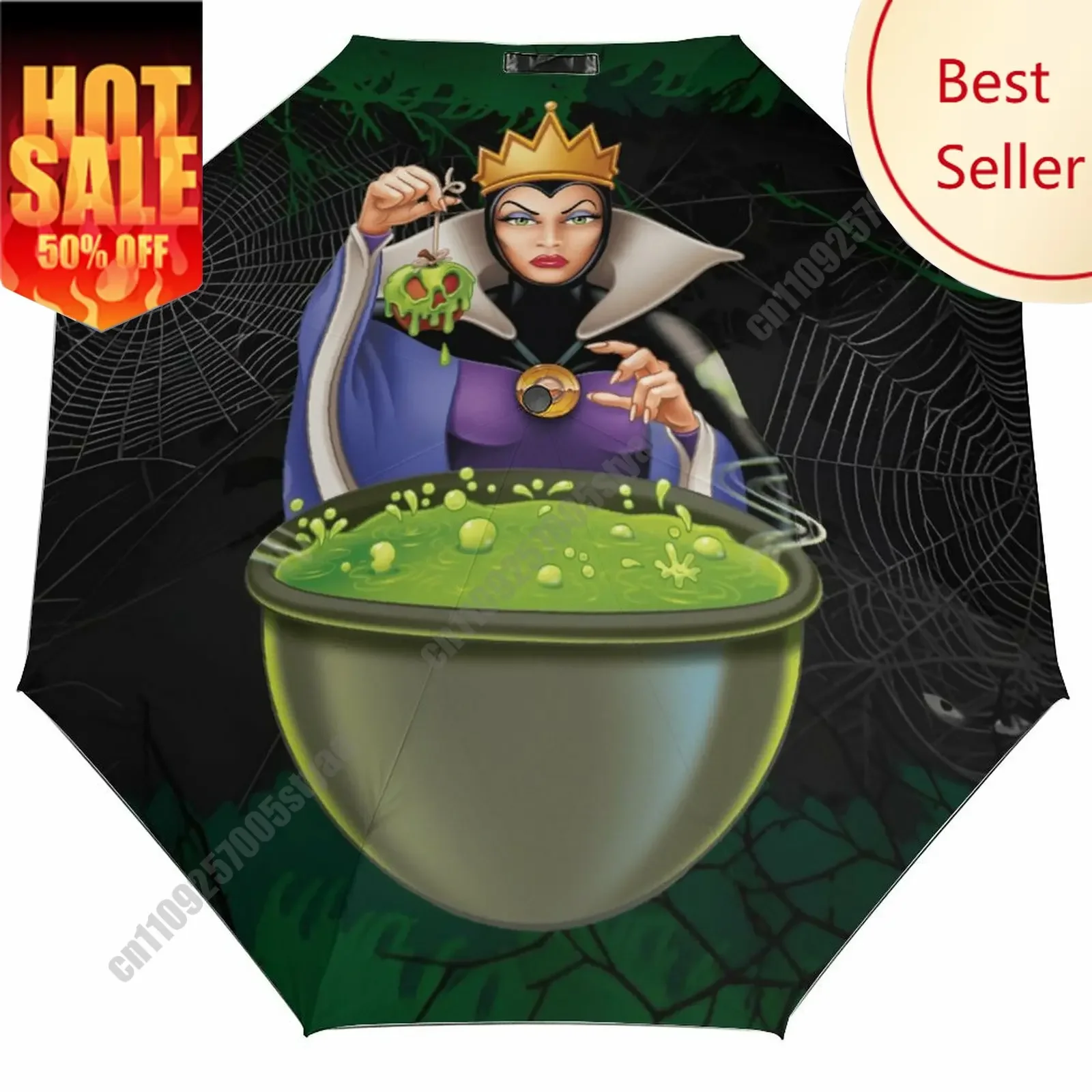 

The Evil Queen Umbrella Disney Cartoon 3 Fold Auto Suitable Both Sunny Rainy Days Decoration Gifts Decor Custom Umbrella