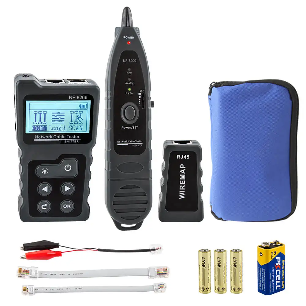 NOYAFA Cable and Network tester NF-8209 Advanced Network Cable Tracker Tone Generator and Probe Kit with Cable Test