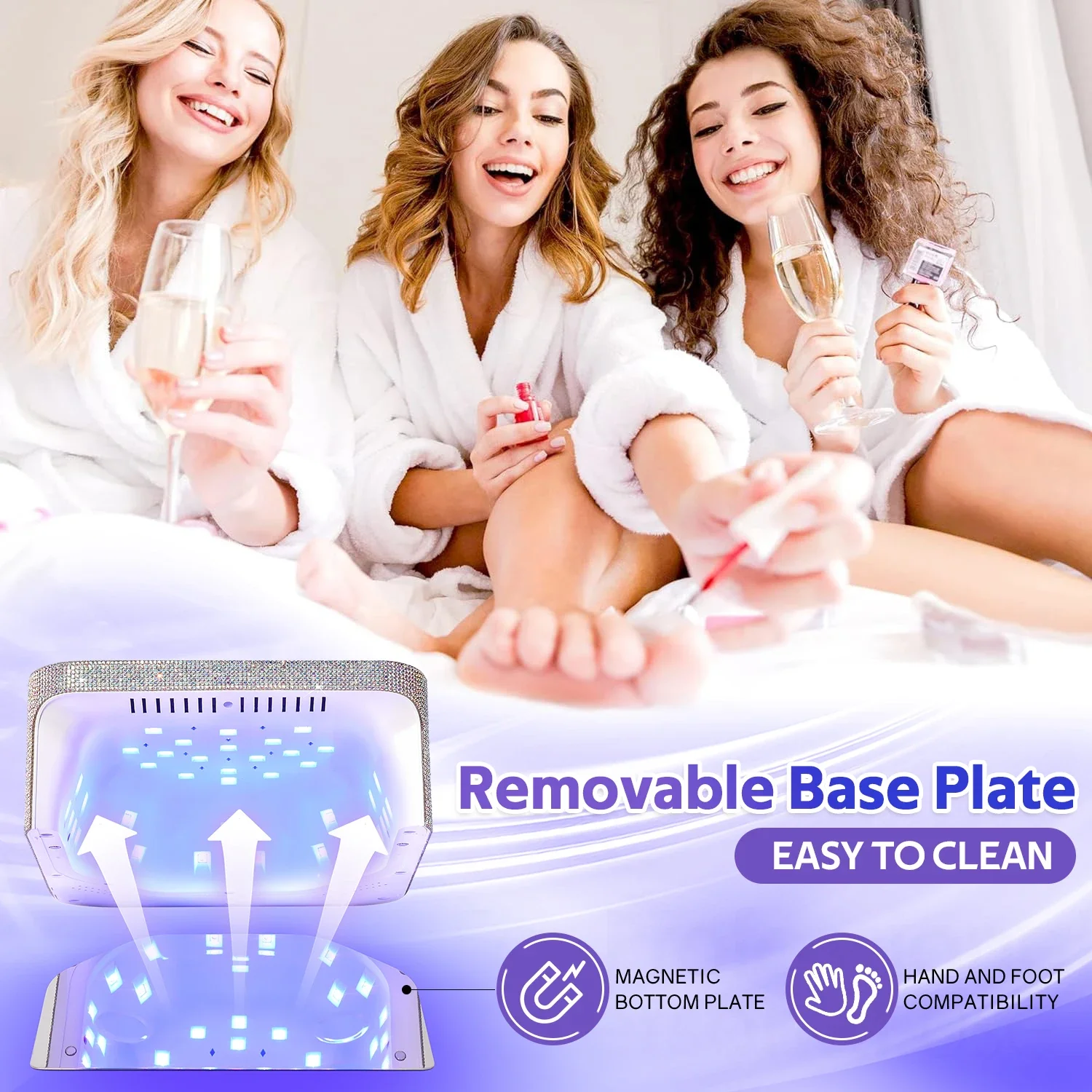 Lampada per unghie wireless 33W 39LEDS Macchina per asciugare le unghie a LED UV senza fili per polimerizzare lo smalto gel Lampada per manicure ricaricabile per polimerizzazione del gel