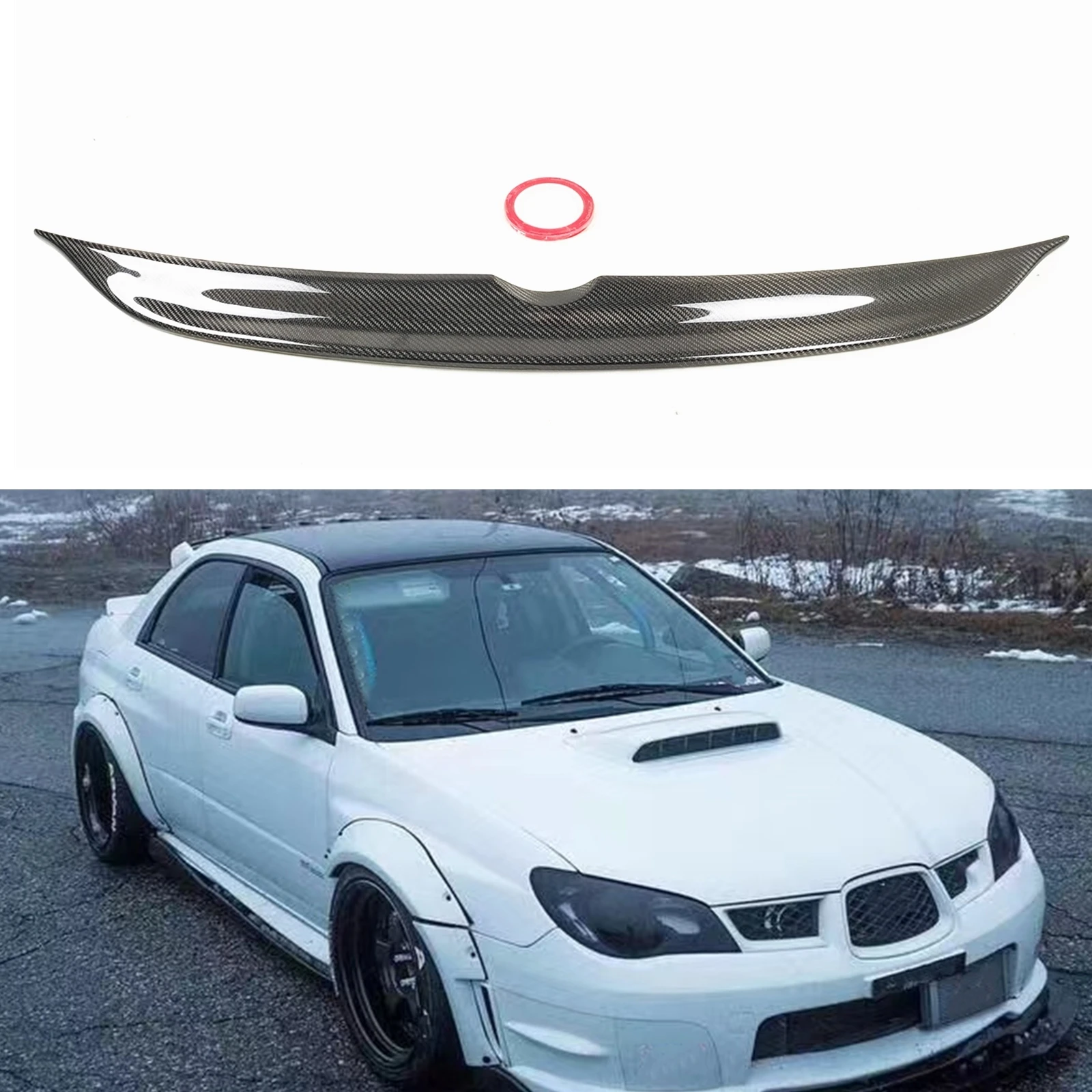 

Задний спойлер для крышки багажника, крыло для Subaru Impreza WRX STI 2006-2007 9-го выпуска из углеродного волокна, автомобильный сплиттер с откидной крышкой, бампер