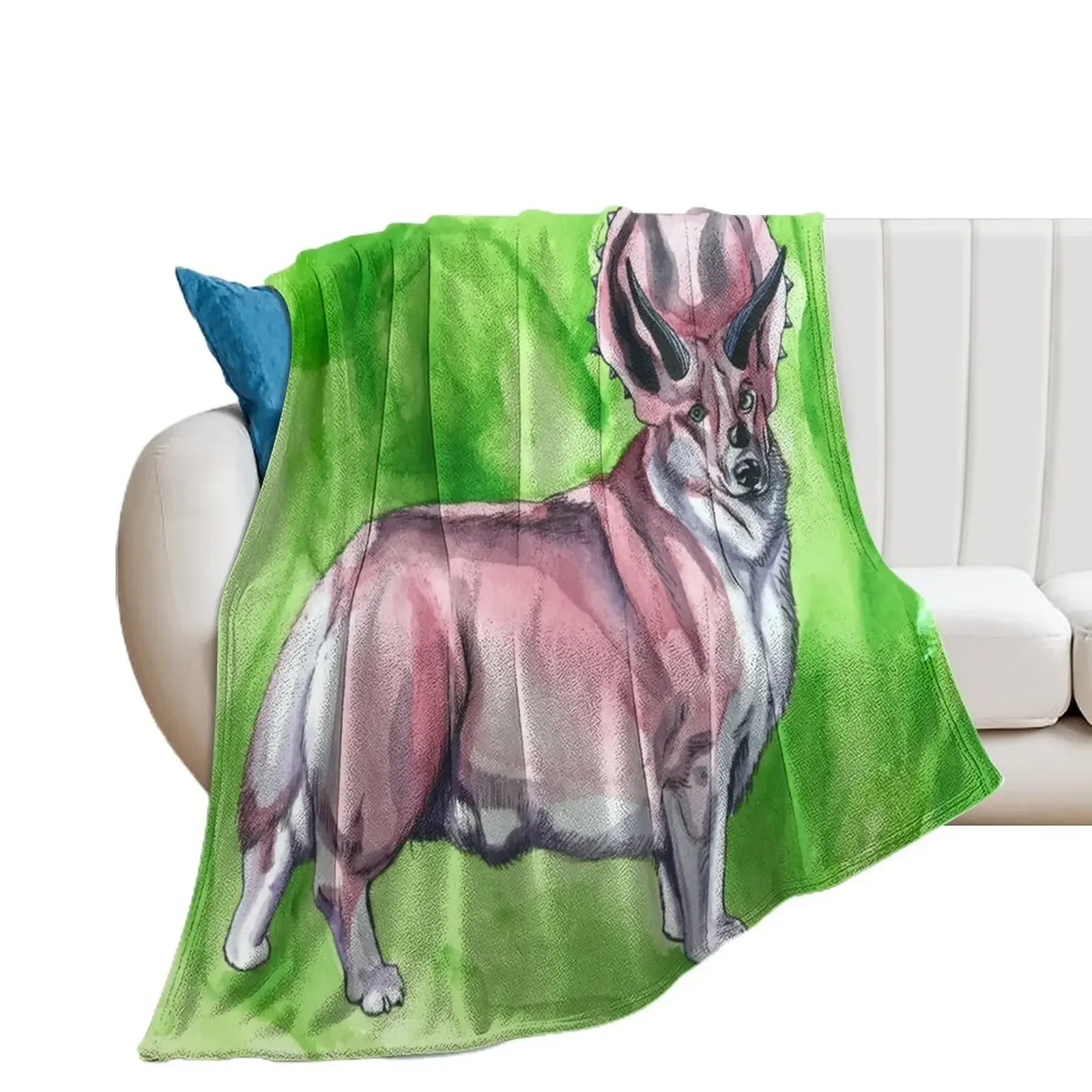 Triceratops Corgi Throw Blanket Baby Blankets Sofas Of Decoration Blankets