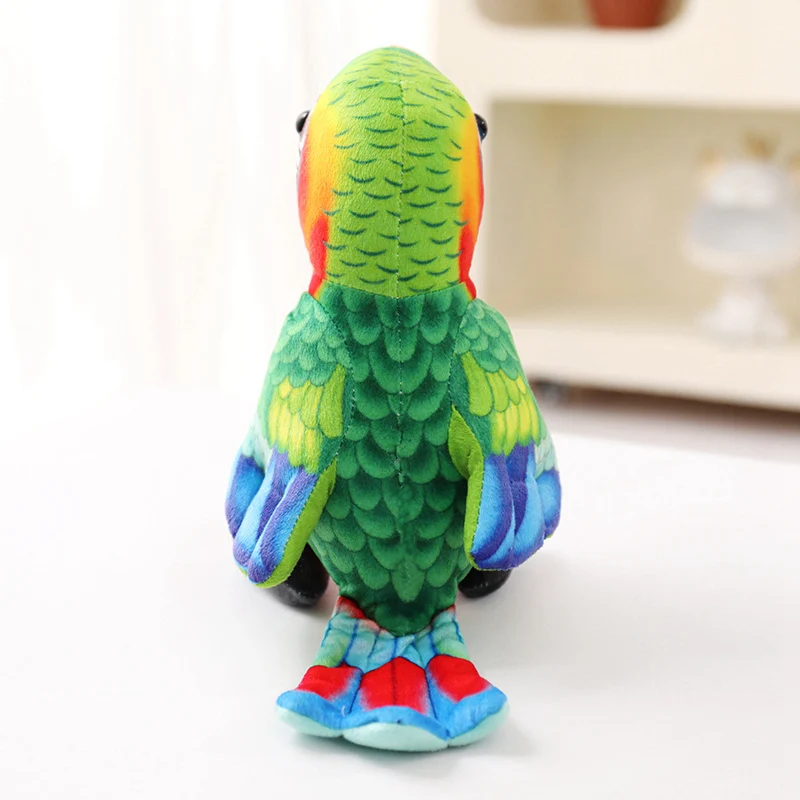 Wie echte weiche Vogelpuppe Kawaii Papagei Pfau stehend buntes Tier Home Office Dekor Plüschtier Geschenk