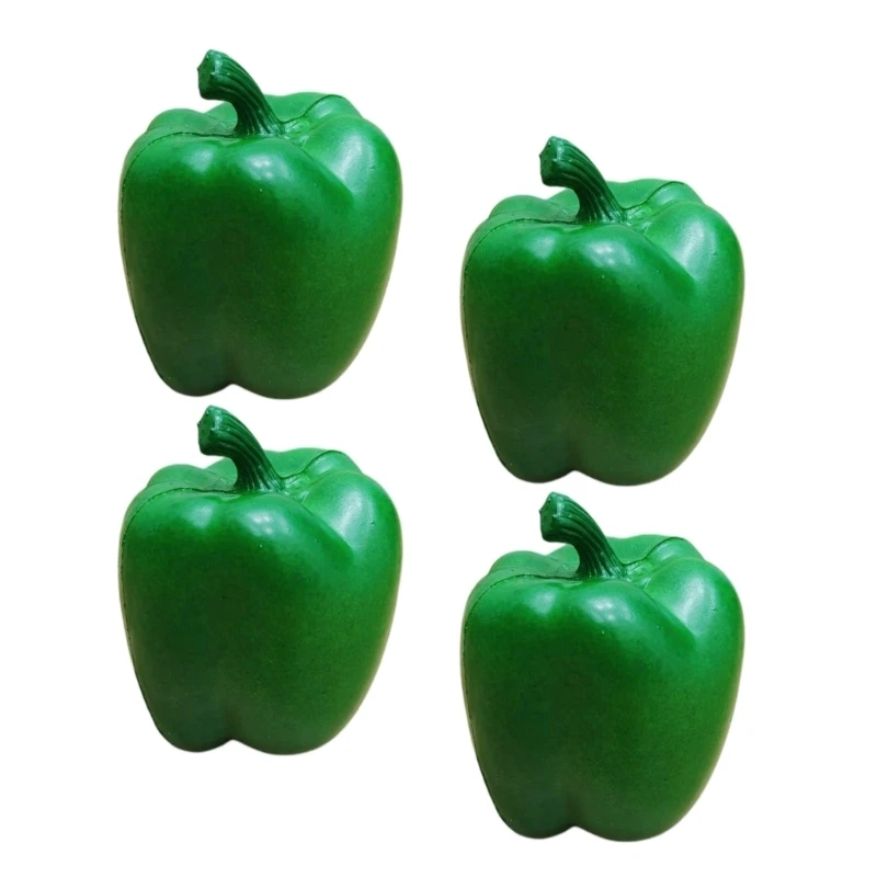 Packung mit 4 künstlichen Paprika und Gemüse aus ABS-Kunststoff, für Fotoshootings, 3 x – Detail 1