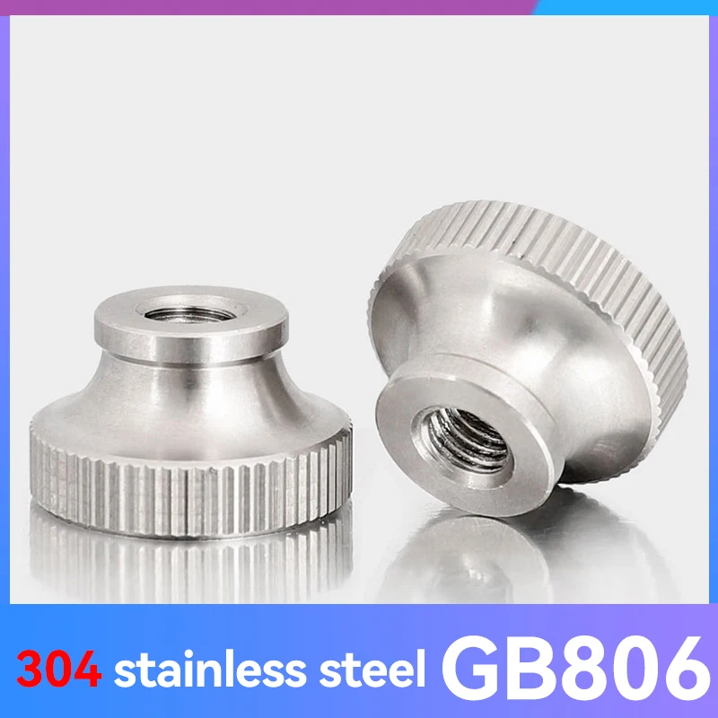 M3 M4 M5 M6 M8 M10 M12 304 Stainless Steel Hand Twisted High Head Knurled Thumb Hole Blind Hole Nut Advertising Decorative Nail