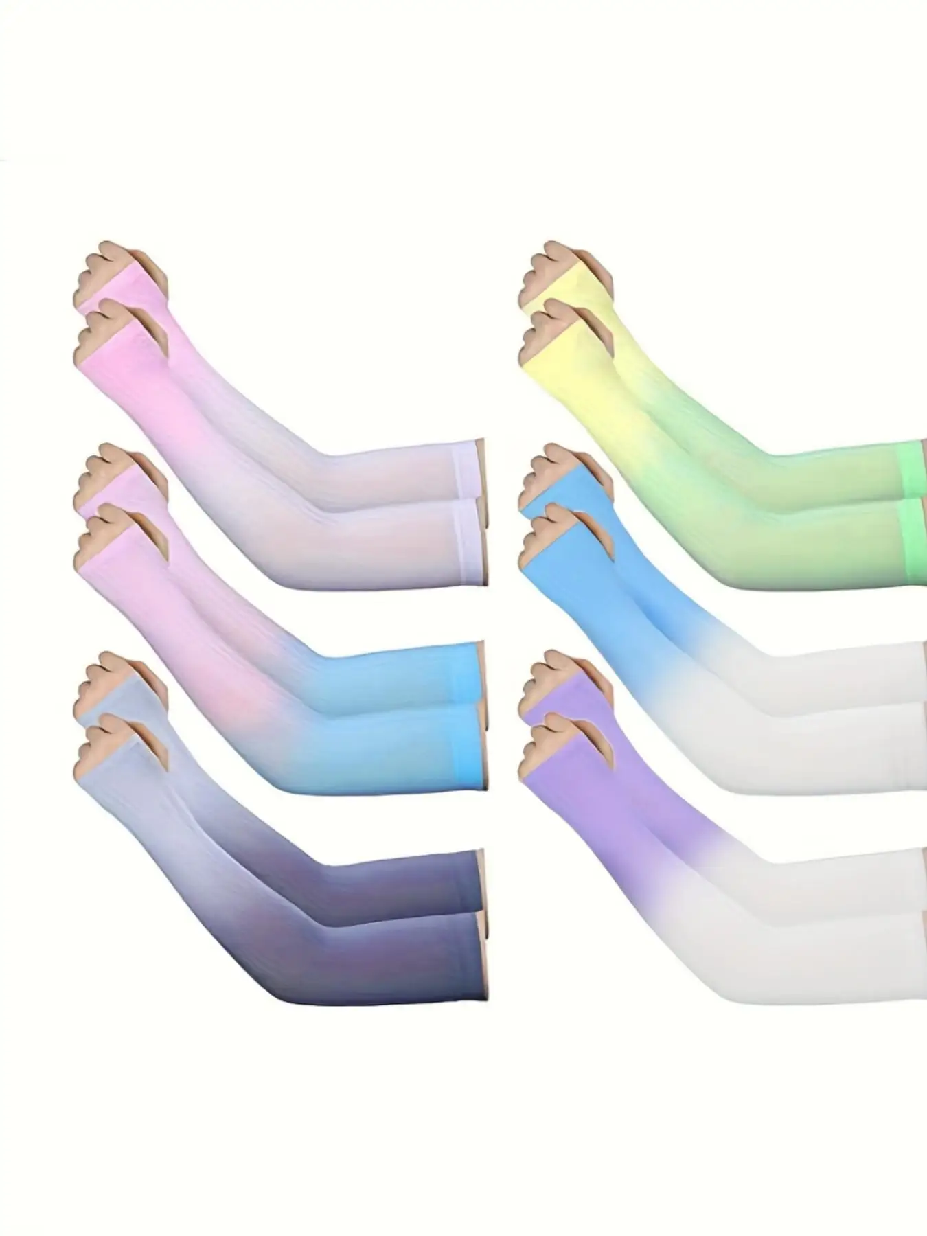 

6 пар солнцезащитных нарукавников, тонкие солнцезащитные рукава для езды на велосипеде на открытом воздухе, меняющие цвет, холодный компресс