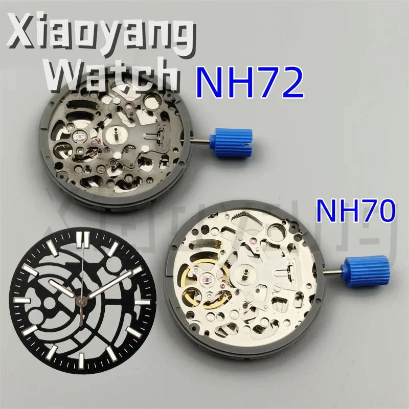 NH70 NH72 High Accuracy Skeleton Automatic Movement With Hollowing Out Dial Hands Set FIT NH70 NH72 Movement Watch Replace Parts