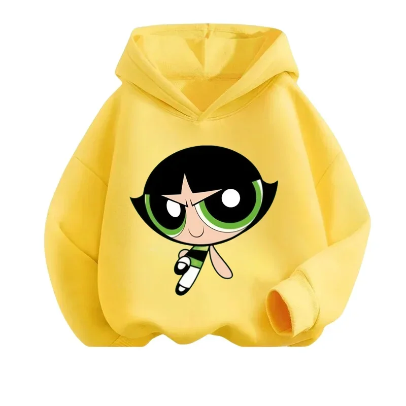 The Powerpuff Girls  Autumn/Winter Fashion Casual Hooded Long-sleeved Children\'s Sports Hoodie Cute Hoodie For Boys And Girls