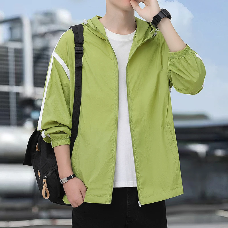 

Summer Thin UV Protection Hooded Jaet Men's Faion Brand Skin Clothes Couple's UPF50 Outerwear Lightweight Nylon Long Sve