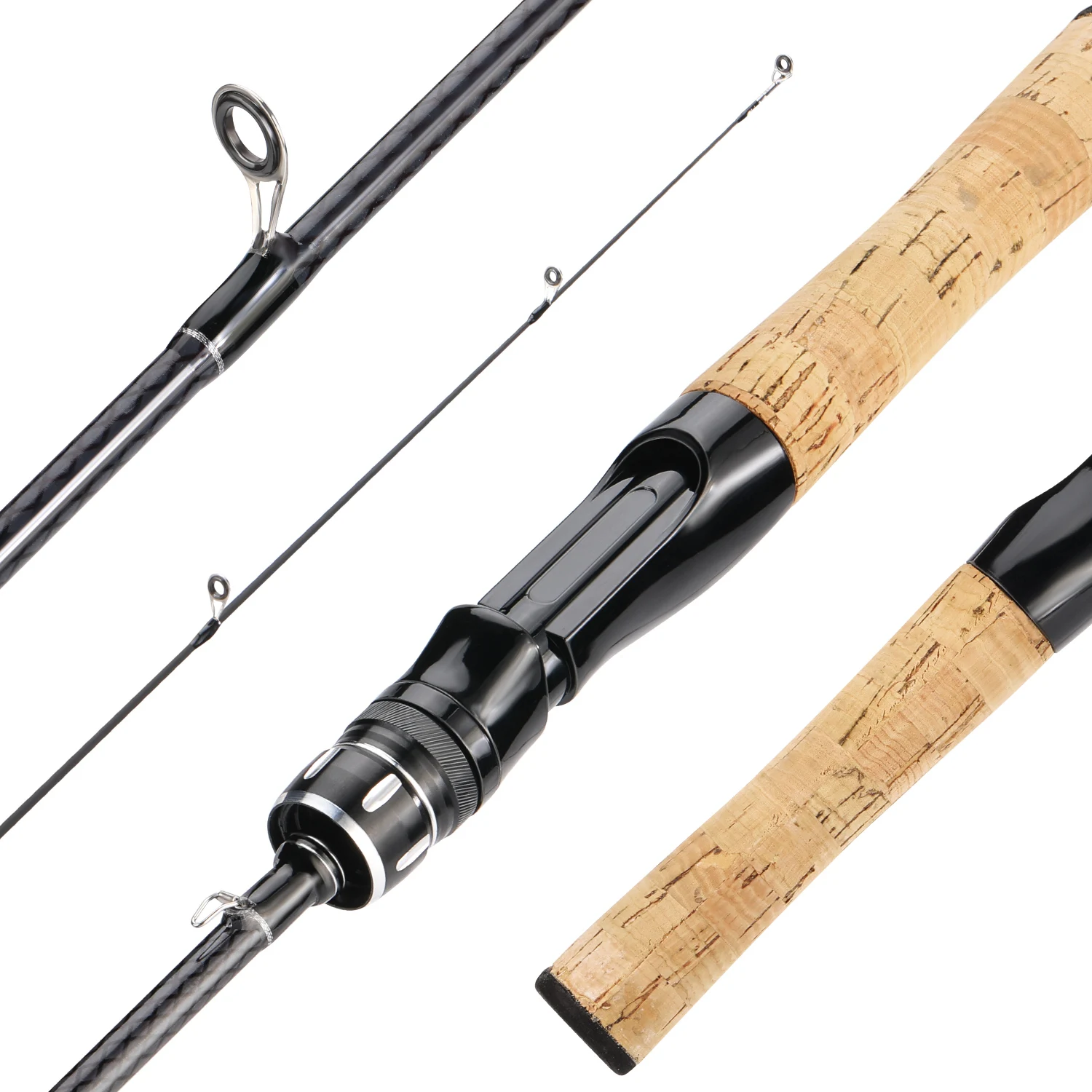 

Sougayilang Spinning Rod 2-Section Bass Fishing Lightweight Portable Carbon Fiber Fishing Rods for Freshwater And Saltwater