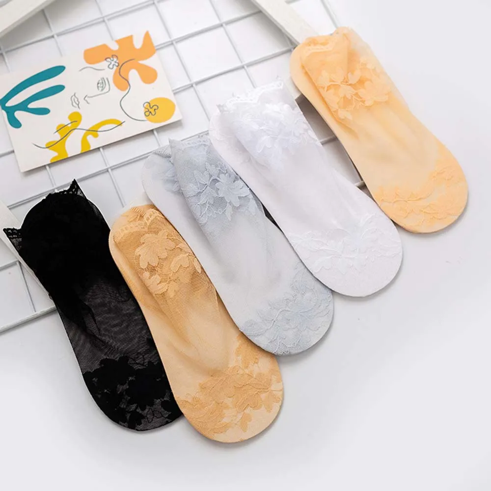 

Sweet Thin Cotton Women Accessories Non-slip Boat socks Leaves socks Shallow mouth Mesh hosiery
