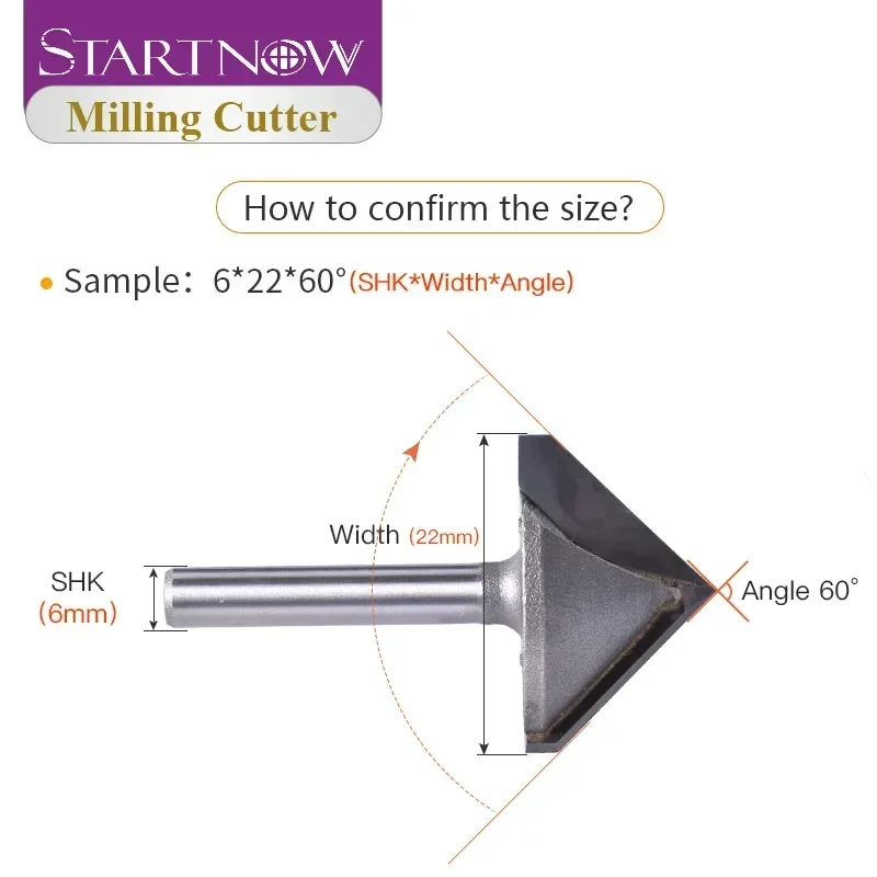 5PCS 60°/90°/120° 3D Router Bits | CNC Engraving End Mills for Acrylic/PVC/MDF/Hardwood | Startnow