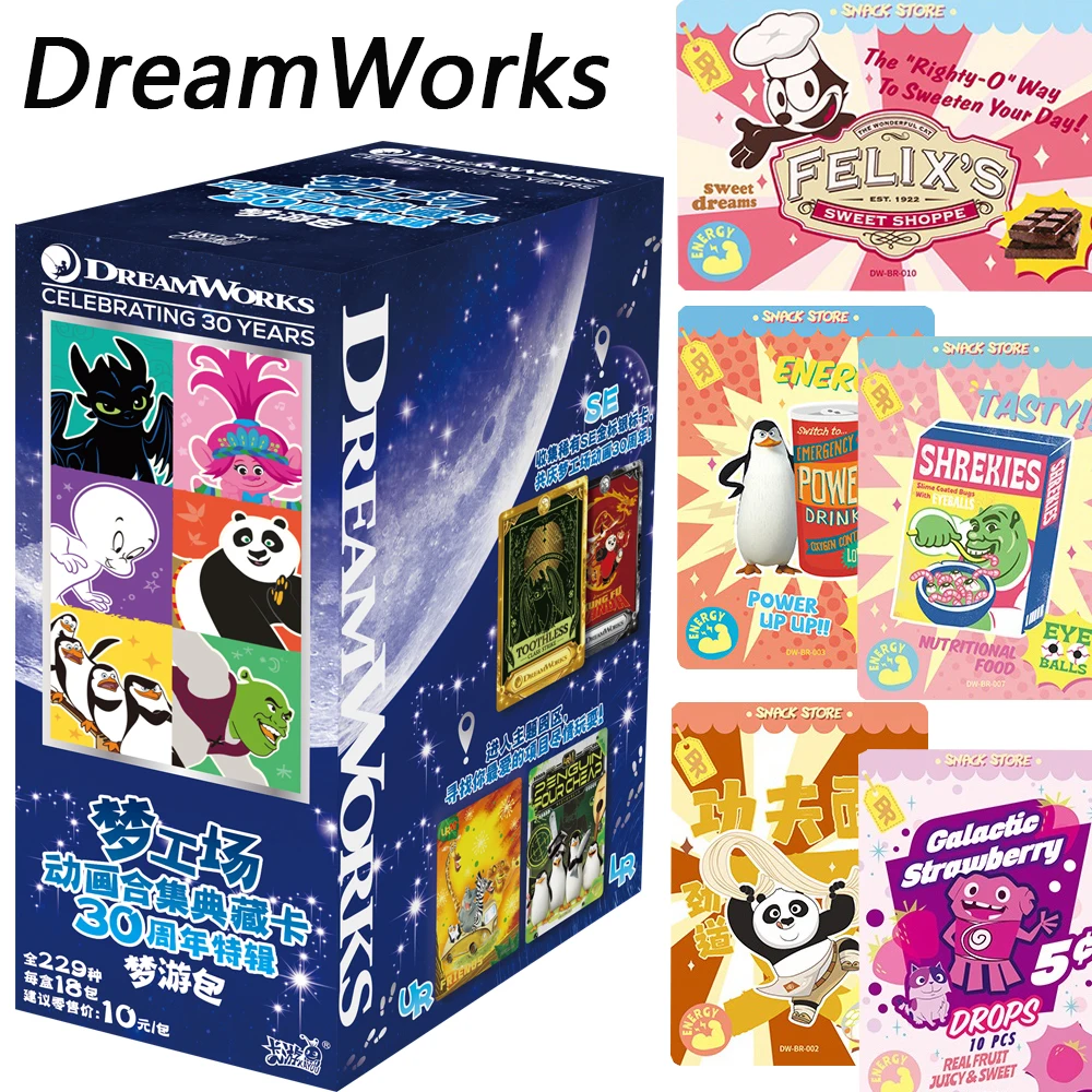 

KAYOU DreamWorks Cards 30th Anniversary Collection Anime Character Exquisite Cool Trend SP QR UR Portrait Cards Boys Girls Gifts